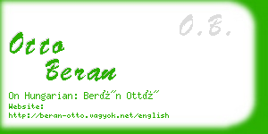 otto beran business card